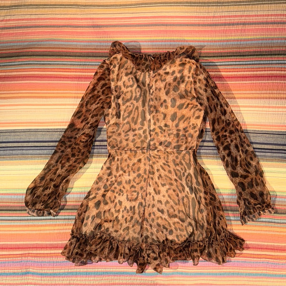 Boohoo Leopard Ruffle Shift Dress - Picture 10 of 10